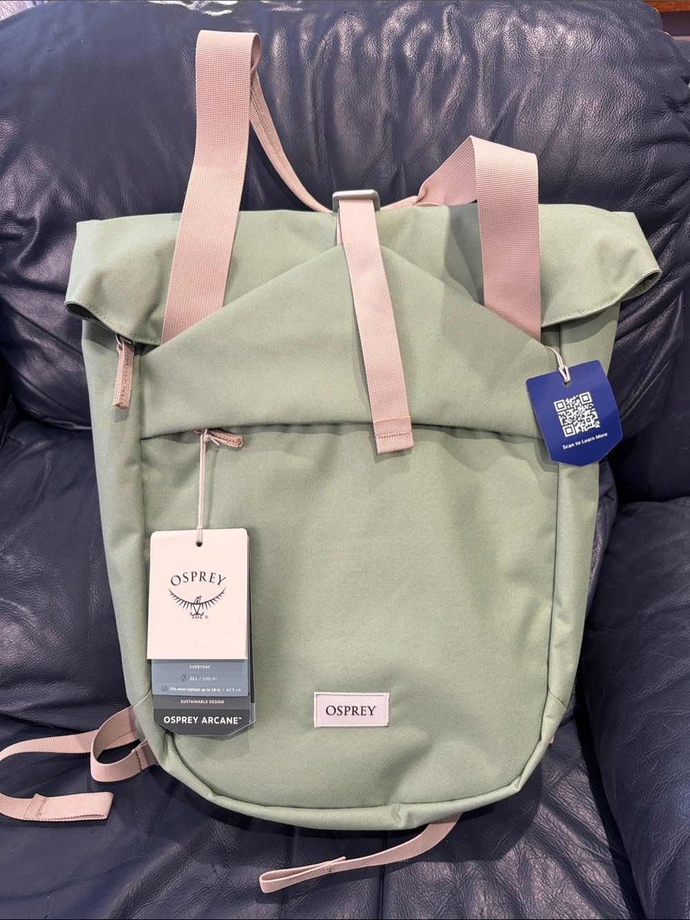 NWT. OSPREY Arcane Roll-Top Tote Backpack Botanical Heather